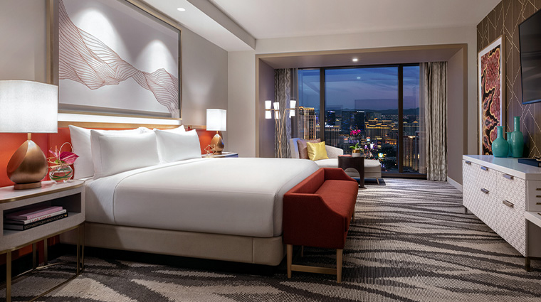 conrad las vegas at resorts world new bedroom night view